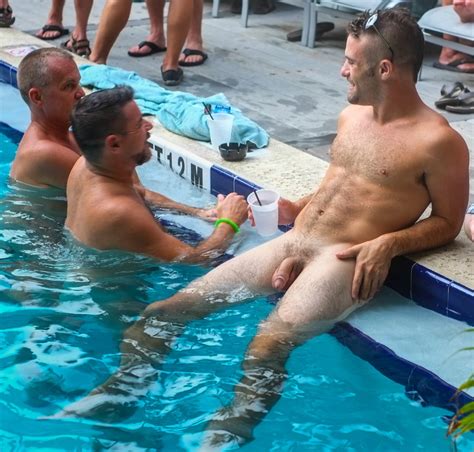 naked men swimming pool
