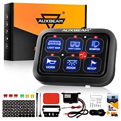auxbeam  gang switch panel bc universal circuit control relay system box  automatic