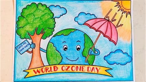 world ozone day drawing easy world ozone day poster ozone day