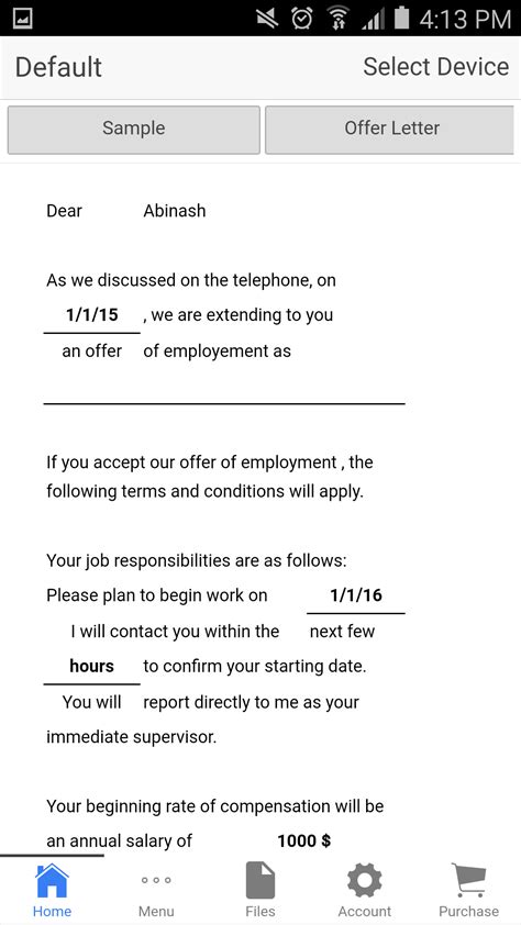job offer letteramazoncomappstore  android