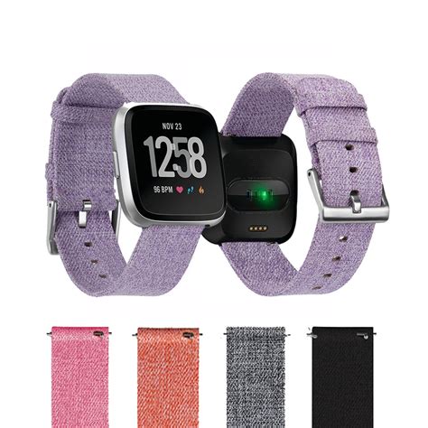 bands  fitbit versa replacement woven fabric wrist strap quick release  band  fitbit