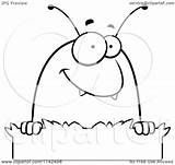 Flea Cartoon Clipart Grass Outlined Coloring Vector Cory Thoman Royalty sketch template