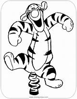 Tigger Coloring Pages Disneyclips Bouncing Svg Colouring Disney Printable Cricut Pooh Winnie Tiger Drawing Book Drawings Characters Kids Sheets Books sketch template