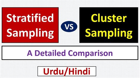 stratified sampling  cluster sampling comparison  stratified