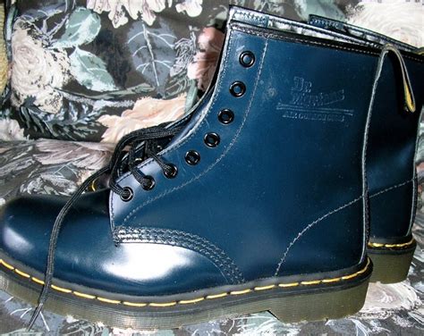 navy blue  marten boots  eye  mint   england size uk   men  women  etsy