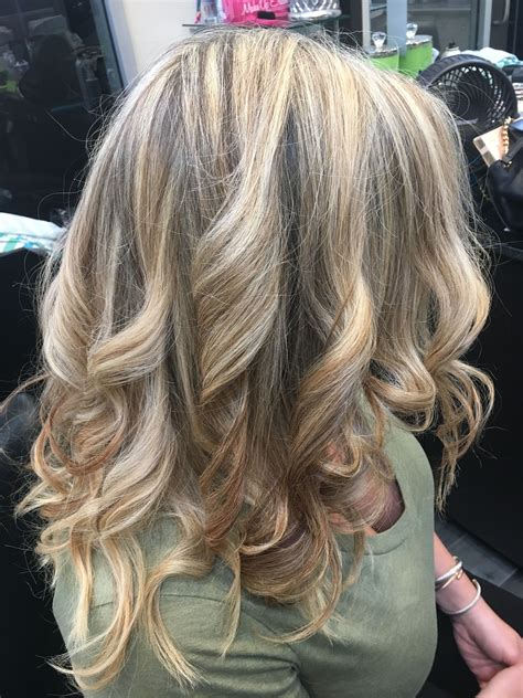 Highlights And Lowlights Curls Blonde Hair Cool