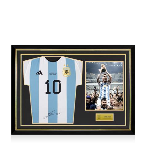 lionel messi official fifa world cup front signed  hero framed