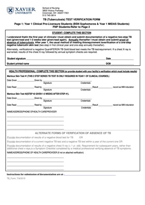 top  tb test form templates      format