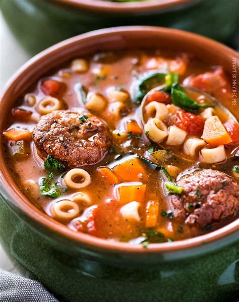 slow cooker italian meatball soup  chunky chef