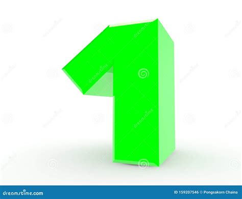 green number  isolated  white background  rendering stock