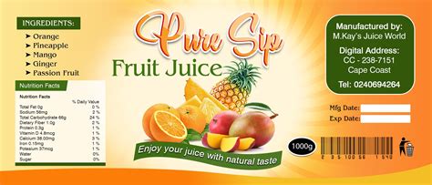 fruit juice label nutrition facts fruit ingredients
