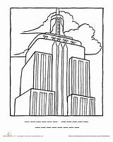 Education Empire State Building Coloring Found Choose Board sketch template
