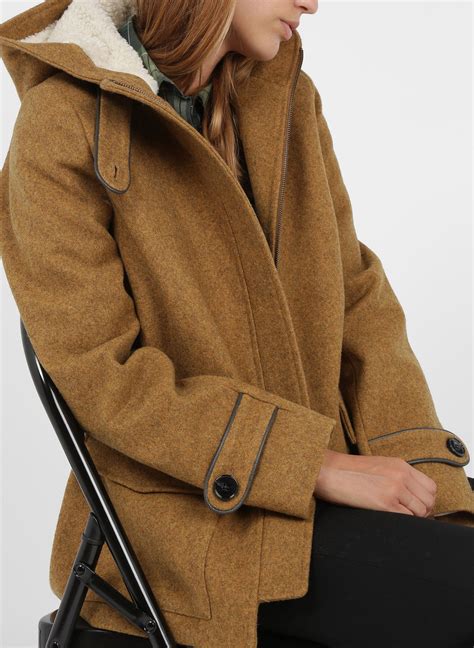 manteau  capuche en laine melangee mapple sessun femme place des tendances