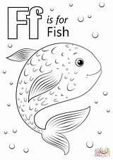 Fish Coloring Pages Printable Letter Alphabet Preschool Cartoon Worksheets Sheets Supercoloring Drawing Games Puzzle Writing Dot Paper sketch template