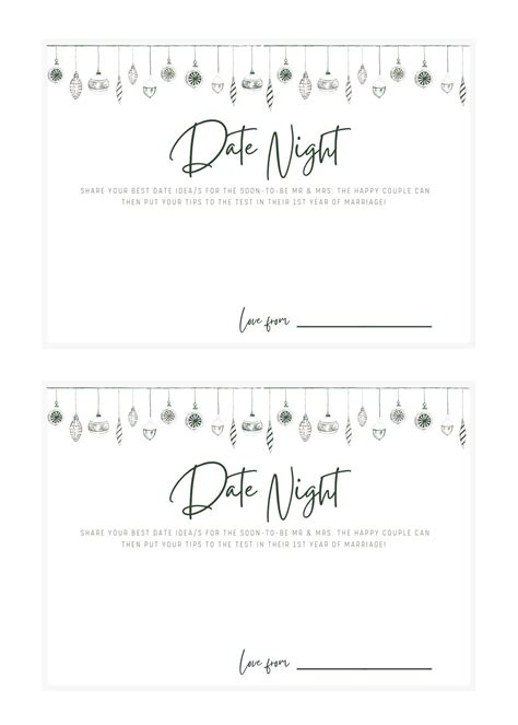christmas themed printable date night cards