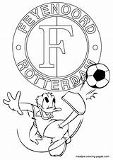 Kleurplaat Voetbal Feyenoord Ronaldo Coloring Eredivisie Clubs Donald Kleurplatenl Uitprinten Groningen Familie Maatjes sketch template