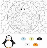 Pinguino Gioco Colore Fumetto Bambino Educativo sketch template