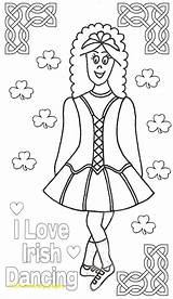Irish Coloring Dance Pages Ireland Colouring Dancing Dress St Patrick Printable Jazz Drawing Color Dancers Sheets Step Printables Print Dancer sketch template