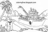 Printable Lego Coloring Pages City Ocean Sea Kids Colouring Boat Color Water Legoland Life Beach Sailor Diver Scuba Activities Under sketch template
