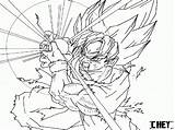 Coloring Goku Saiyan Super Dragon Ball Pages Kids sketch template