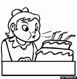 Blowing Candles Coloring Birthday Pages Online Thecolor sketch template