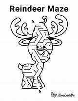 Maze Reindeer Mazes Christmas Printable Kids Museprintables Choose Board sketch template
