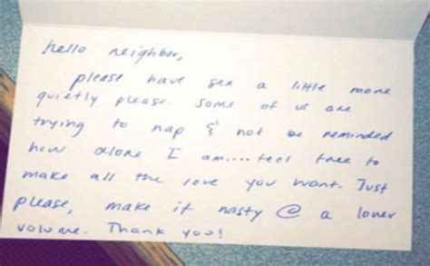 Woman Asks Neighbours To Have Quieter Sex And Receives