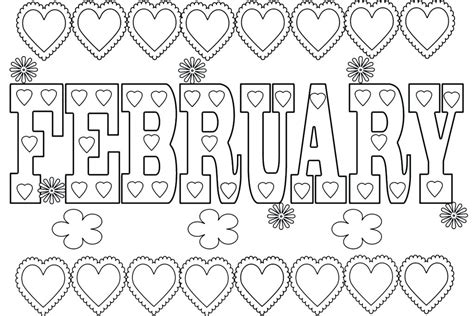 printable february coloring pages printable word searches