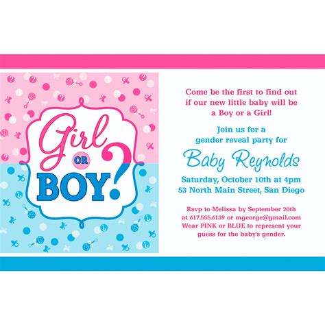 Custom Gender Reveal Invitations Mryn Ism