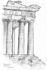 Drawing Sketch Greece Acropolis Parthenon Athens Desenho Corner Arte Dibujo Architecture Desenhos Situ Arquitetura Bocetos Arquitectónicos Atenas Seleccionar Tablero Arquitectura sketch template