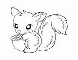 Coloring Squirrel Pages Adorable Cute Printable Museprintables sketch template