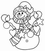 Snowman Coloring Christmas Pages sketch template