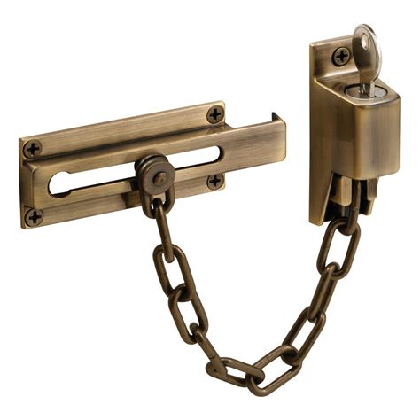 prime  keyed antique brass chain door guard    home depot