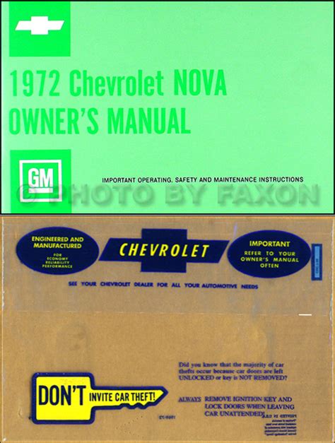 chevy nova wiring diagram manual reprint