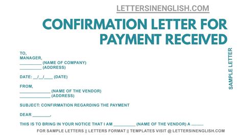 payment confirmation letter sample letter  confirmation youtube