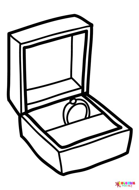 wedding ring  box coloring page  printable coloring pages