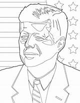Kennedy John Coloring Pages Template Presidents sketch template