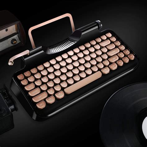 rymek typewriter style mechanical wired wireless keyboard petagadget