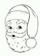 Coloring Santa Face Beard Claus Popular sketch template