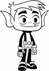 Titans Teen Coloring Pages Go Color Printable Getcolorings Print Beast Boy sketch template