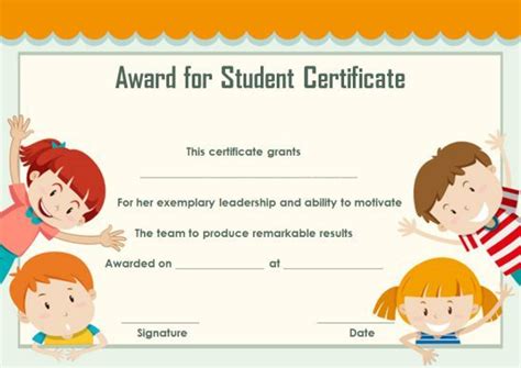 awesome collection  kids certificate template   downloads