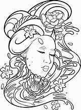 Geisha Coloring Pages Deviant Girl Netart Getcolorings Print Color Getdrawings Printable sketch template