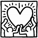 Haring Keith Coloring Famous Heart Paintings Easy Pop Pages Painting Morningkids Kids Lessons Coloriage Color Coeur Comments Artprints Gogh Van sketch template
