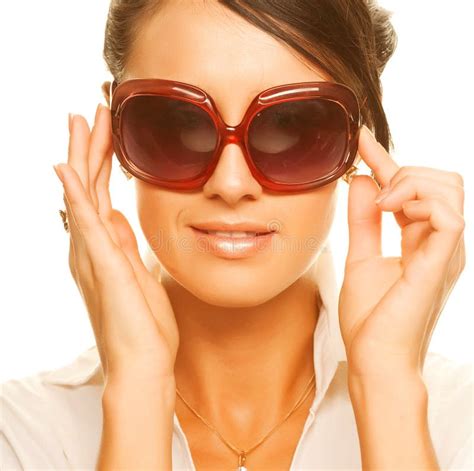 beautiful fashion woman wearing sunglasses stock image image  model isolated