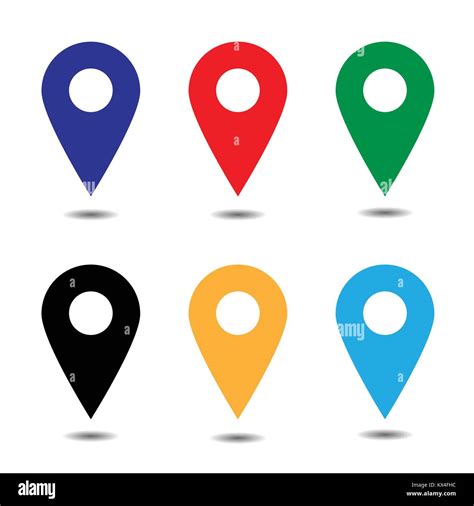 vector of map pointer icon set gps location symbol flat