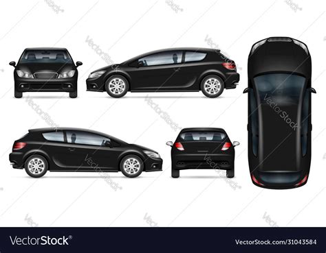 black hatchback mockup royalty  vector image