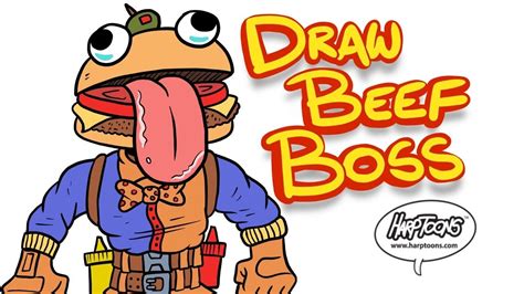 beef boss fortnite   draw harptoons draw drawings fortnite