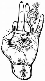 Drawings Drawing Psychedelic Trippy Hippie Sketches Dark Sticker Eye Hand Seeing Wallsticker Fingers Hands Wall sketch template