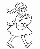 Nurse Coloring Pages Kids Young sketch template