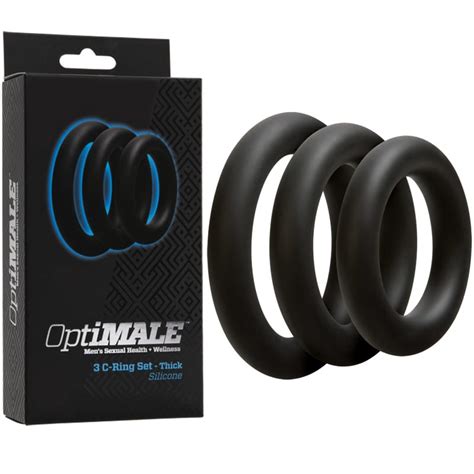 optimale 3 cock ring set thick black silicone